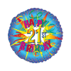 Helium Ballon 21ste Verjaardag 45 cm