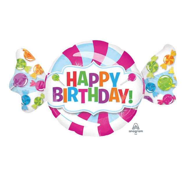 Helium Ballon Verjaardag Snoepje 90 CM, birthday, gefeliciteerd