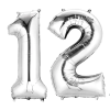 Helium Ballon Cijferset Zilver 70 cm