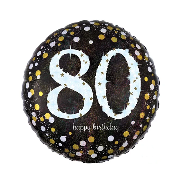 Helium Ballon 80 Sparkle Birthday 45 cm