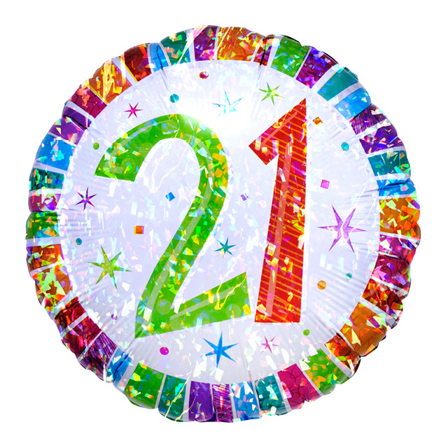 Helium Ballon 21e Verjaardag 45 CM
