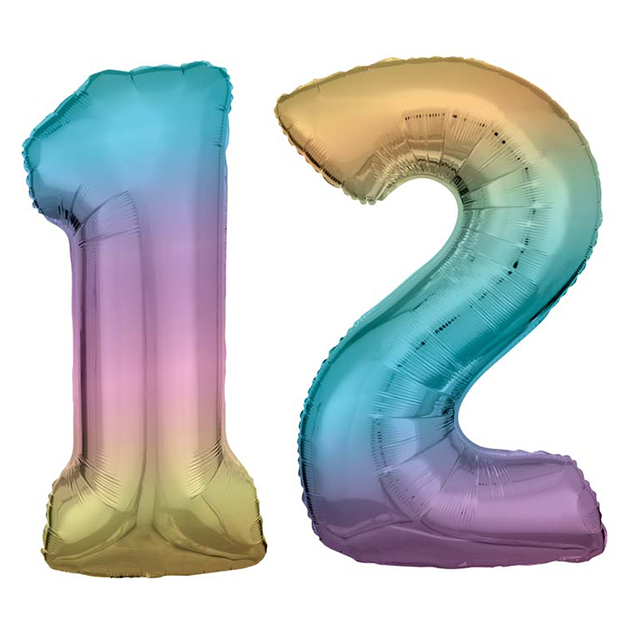 Helium Ballon Number Set Rainbow 90 cm