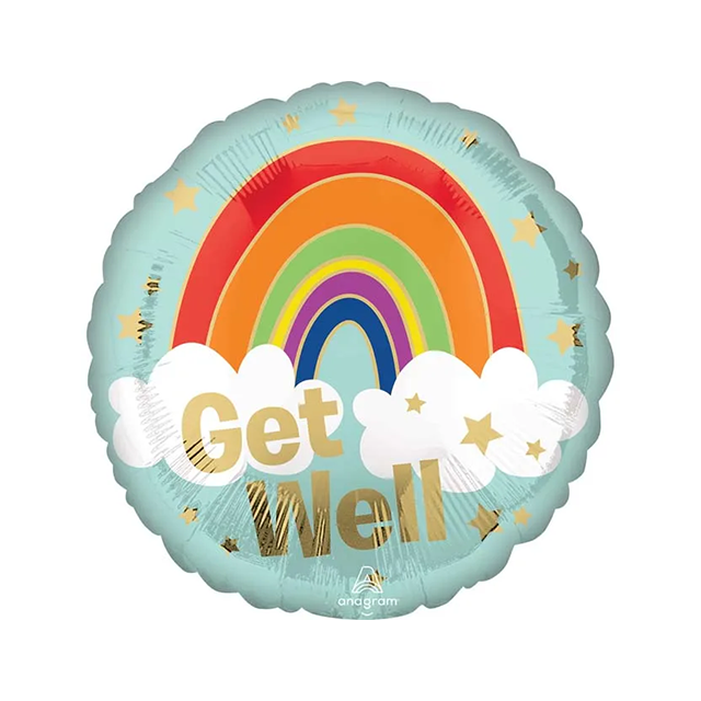 Helium Ballon Get Well Rainbow 45 cm