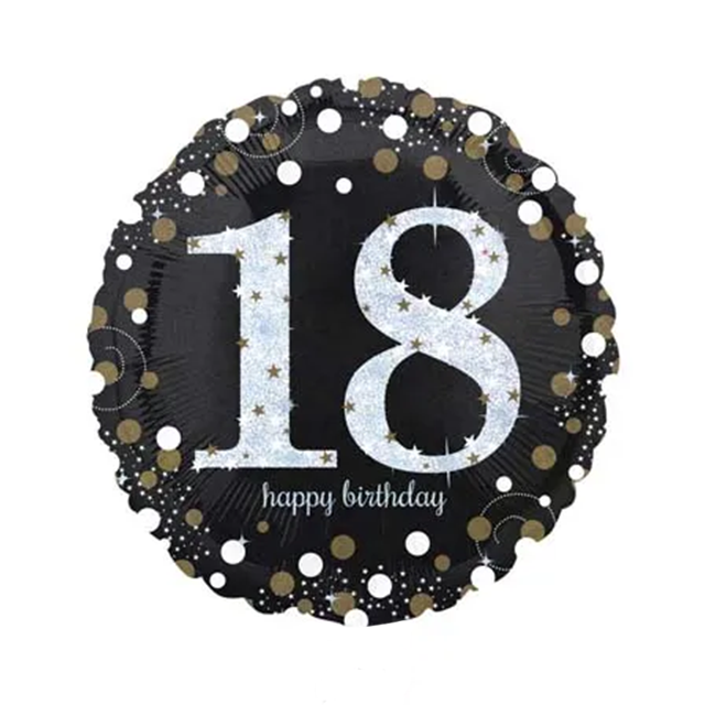 Helium Ballon 18 Sparkle Birthday 45 cm