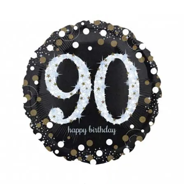 Helium Ballon 90 Sparkle Birthday 45 cm