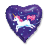 Helium ballon eenhoorn paars hart