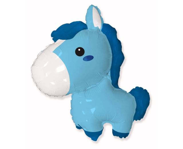 Helium Ballon Baby Paard Blauw 70cm