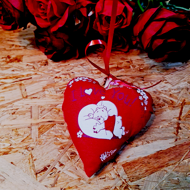 I love you knuffel hartje rood