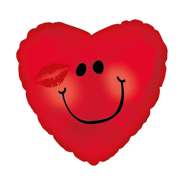 Helium Ballon Hart Smiley 45 cm