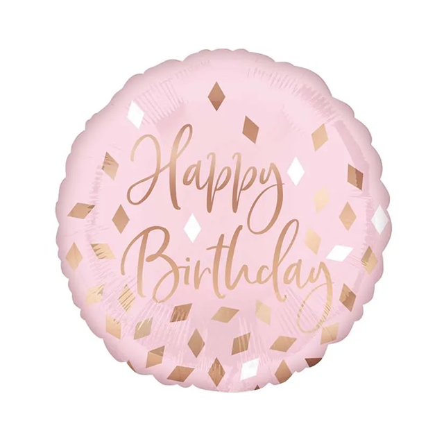 Happy Birthday Rose Gold 45 cm