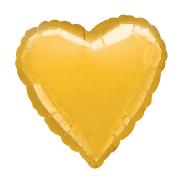 Helium Ballon Hart Goud 45cm