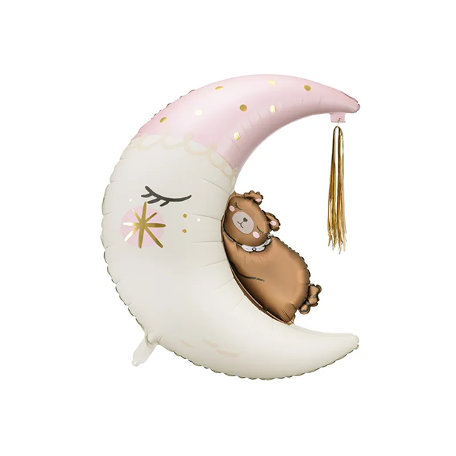 Helium Multiballoon XXL Teddy bear on the moon Girl