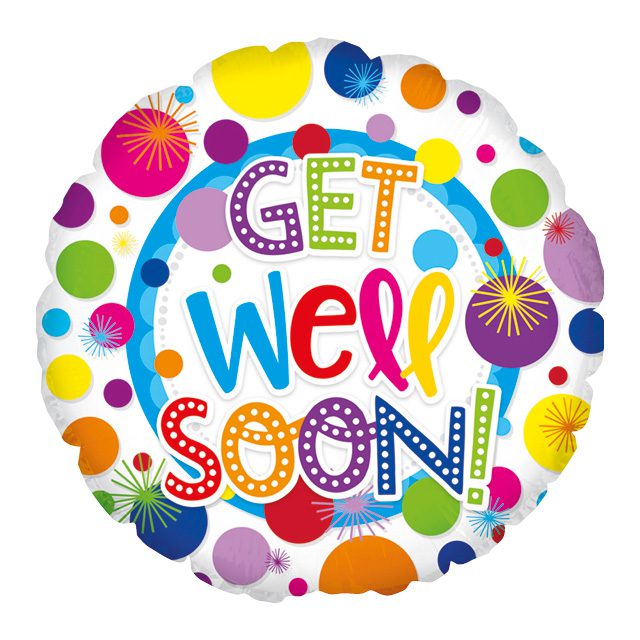 Helium Ballon Get well soon dots 45CM