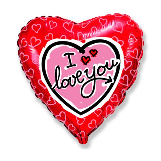 Helium Ballon Love you heart (45 CM)