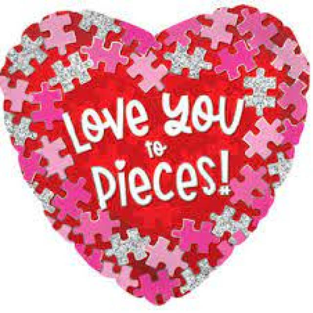 Helium Ballon Love You to Pieces (45 CM)