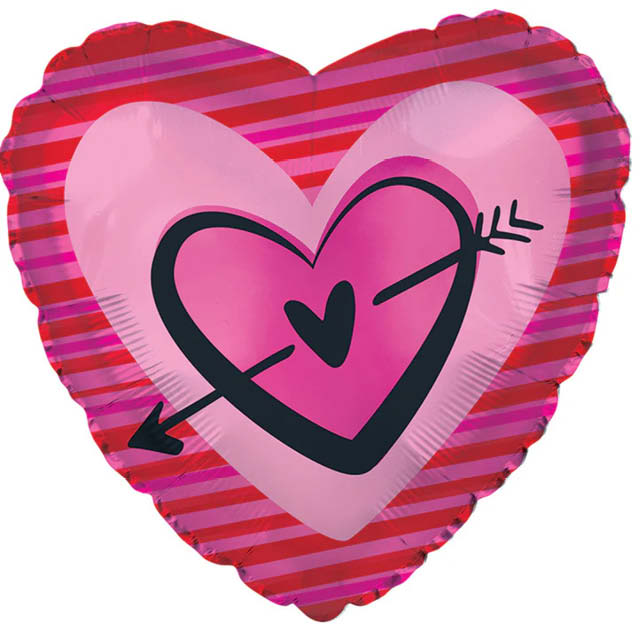 Helium Ballon Arrow in Pink Heart (45 CM)