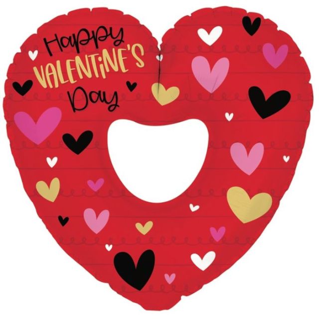 Helium Ballon XXL Jumbo Red Happy Valentine’s Day Heart with Heart