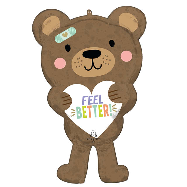 Helium Ballon Feel Better Bear 70 cm