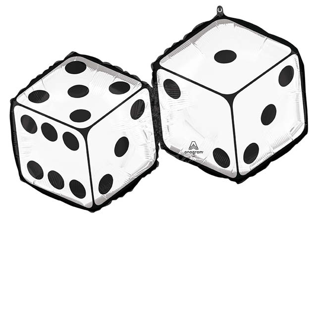 Helium Ballon Feeling Lucky Dobbelstenen 70 CM