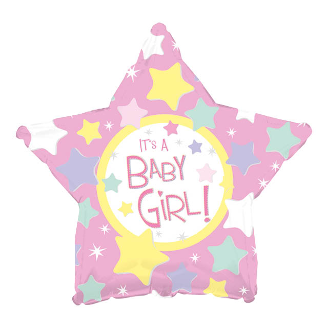 Helium Ballon Girl Pink Star 45CM