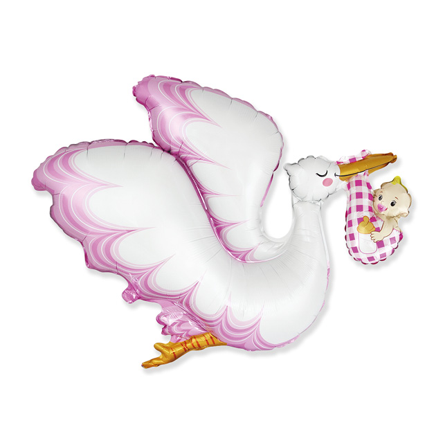 Helium Ballon Stork Baby Girl 70CM