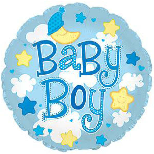 Helium Ballon Baby Boy Clouds 70 CM