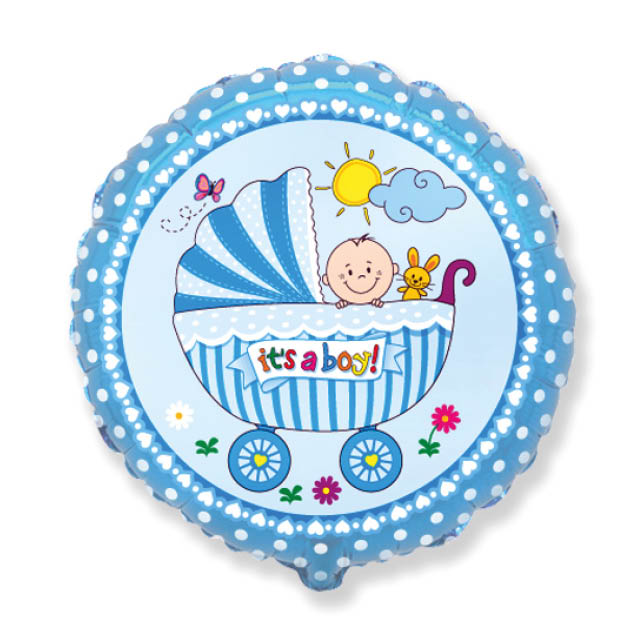 Helium Ballon Baby Buggy Boy 45CM