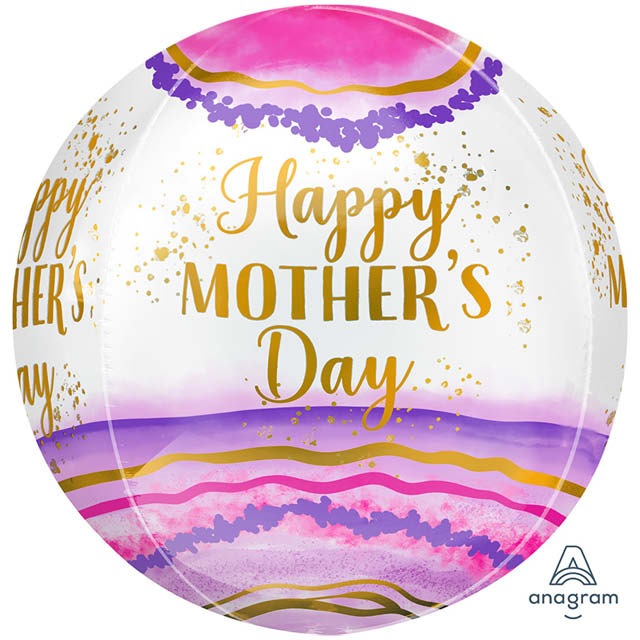 Helium Ballon Orbz Colourful Watercolor Happy Mother's day 40 CM