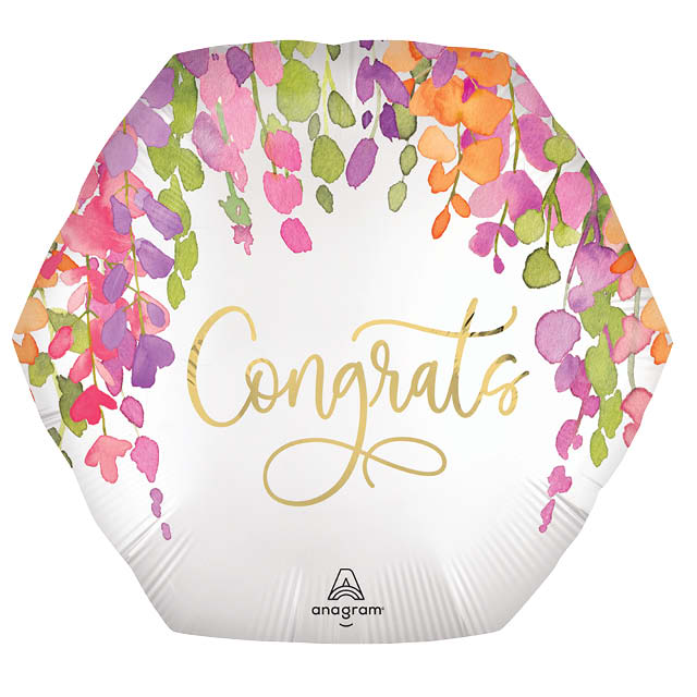 Helium Ballon Congrats Romantic Floral 70 CM