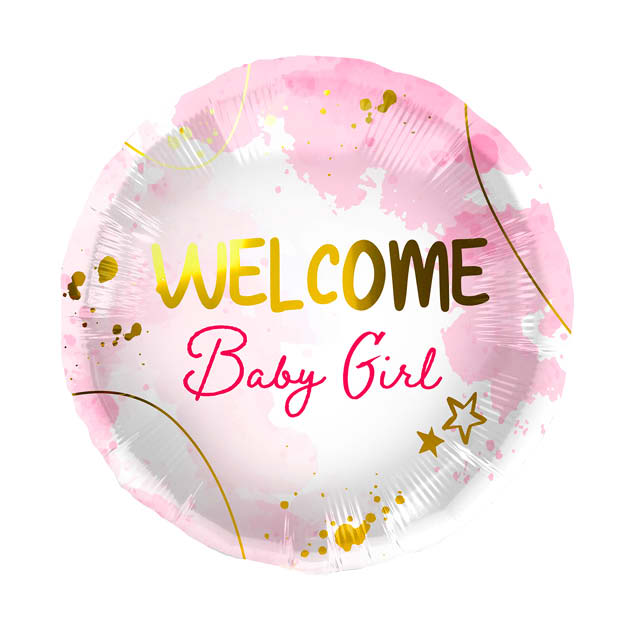 Helium Ballon Welcome Baby Girl 45CM