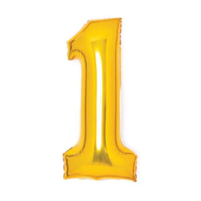 Helium Ballon Cijfer 1 Goud 70 cm