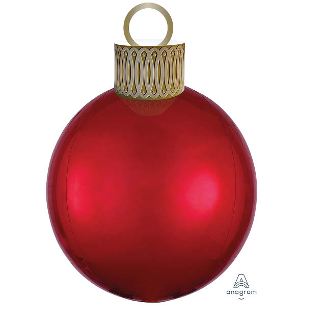 Helium Ballon Kerstbal rood 40 CM