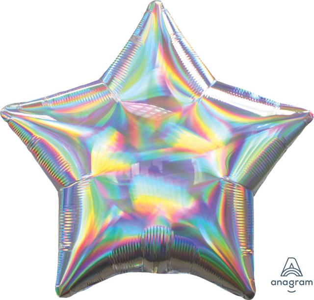 Helium Ballon Ster Holographic Iridescent 45 CM
