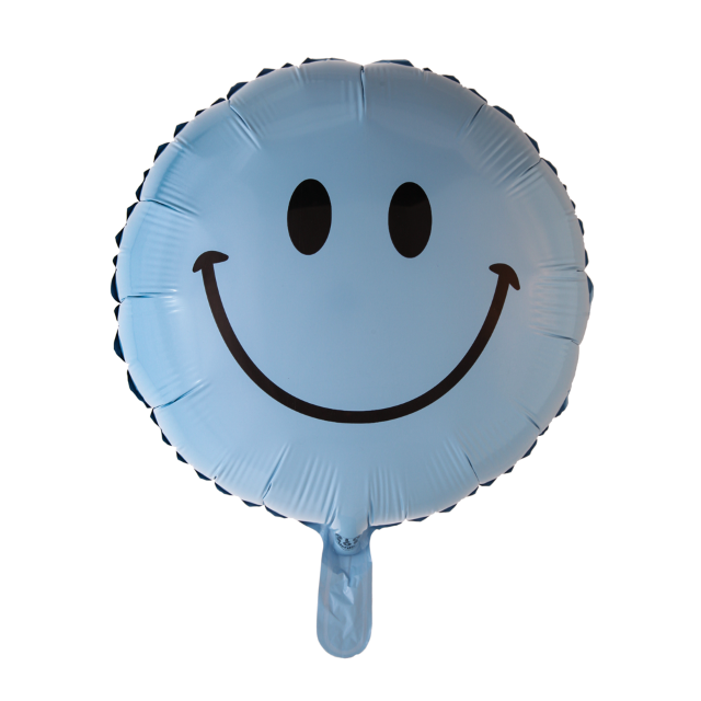Helium Ballon Smiley Blauw 45 CM