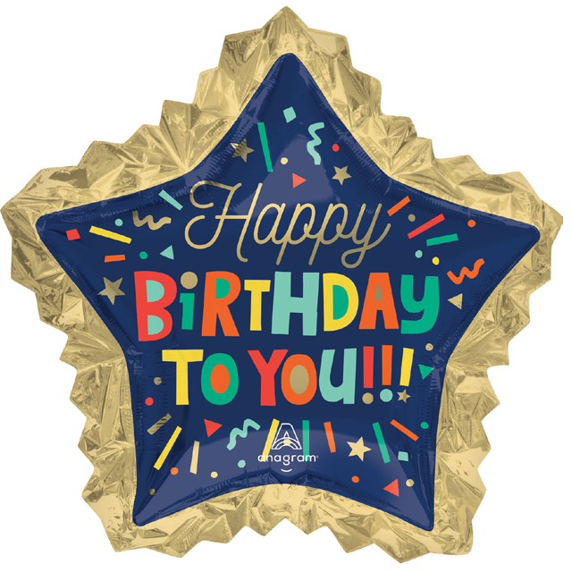 Helium Ballon Bright Birthday Blocks 70 CM